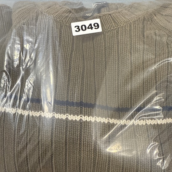 sweater Eddie Bauer mens xxxl Crew Neck Pullover KHAKI GRN 100% Cotton Heavy - Picture 9 of 9